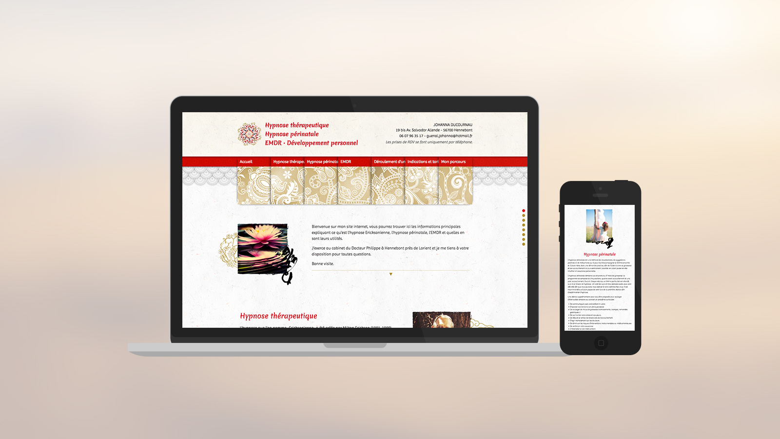 Hypnose-lorient site web desktop mobile
